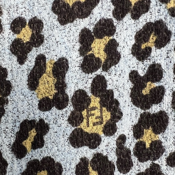 Fendi Leopard Print Cardigan with Light Blue Trim - Picture 7 of 7